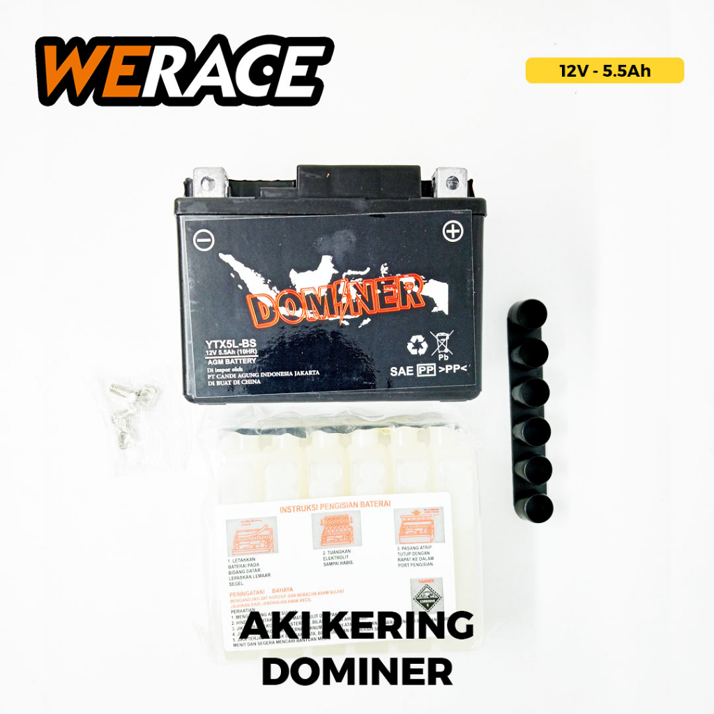 [DOMINER] aki kering dominer gtz5s/aki kering karisma beat vario mio vixion Fino Murah/aki kering dominer YTX5L