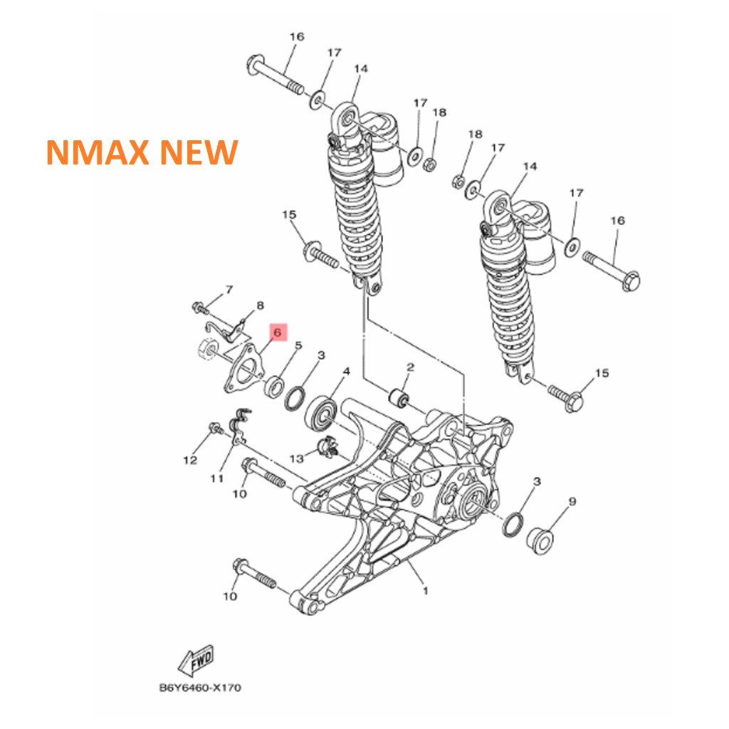 BESI PLAT CAP TUTUP BEARING SWING ARM FORK NMAX N MAX AEROX 155 NEW CONNECTED TRICITY ORIGINAL YGP 2DP-F2117-10