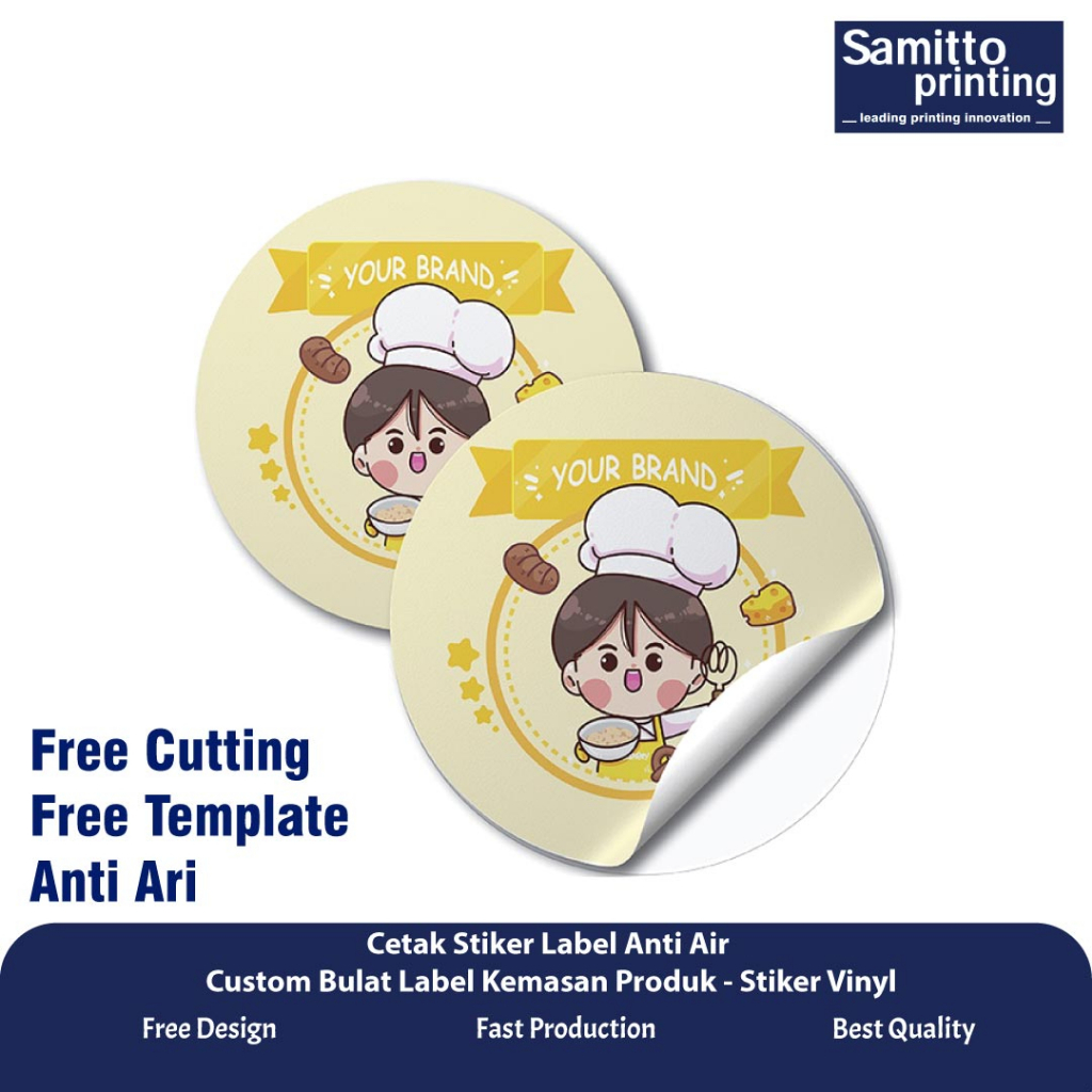 

Cetak Stiker Label Anti Air Custom Bulat Label Kemasan Produk - Stiker Vinyl