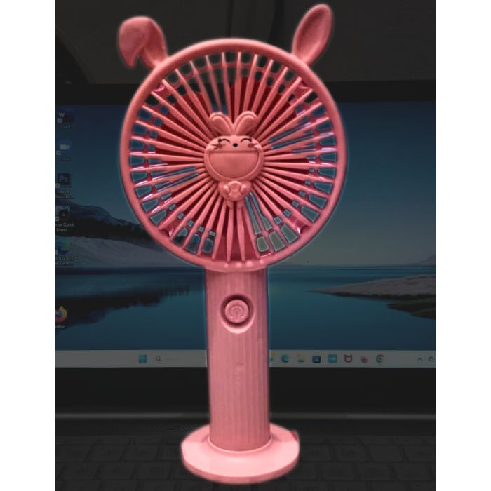 Kipas Genggam Angin Mini Karakter Fan Lucu Handheld USB Rechargeable Portable