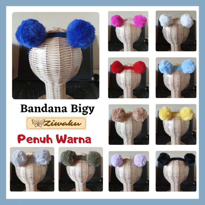 Bandana Bayi BIGY Bando Pompom Jumbo Moana tali Nilon usa Aksesoris Rambut Ziwaku