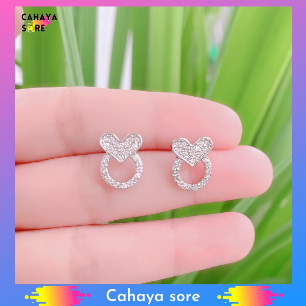 Anting Xuping Gold Silver Anting Dewasa Model Clip Giwang Love AD42