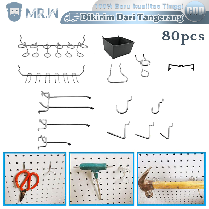 80pcs / Set Pegboard Hook Triangle Hook Ram Pengait Pegboard Gantungan Pegboard Cantolan Pegboard Ka