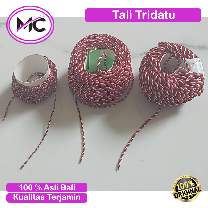 Tali Tridatu 1 mm 1,5 mm 2 mm Benang Tridadu Bahan Membuat Gelang Asli Tali Dekorasi Kerajinan DIY