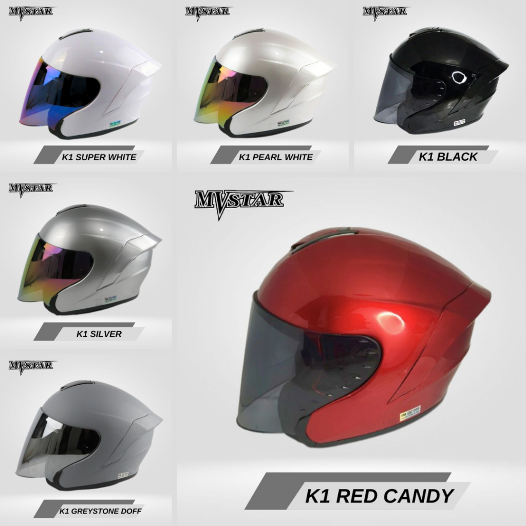 Helm K1 MVSTAR / Helm Njs Kairoz / Helm Paket Ganteng / Helm Murah Ala ala Kairoz/Helm Half face SNI
