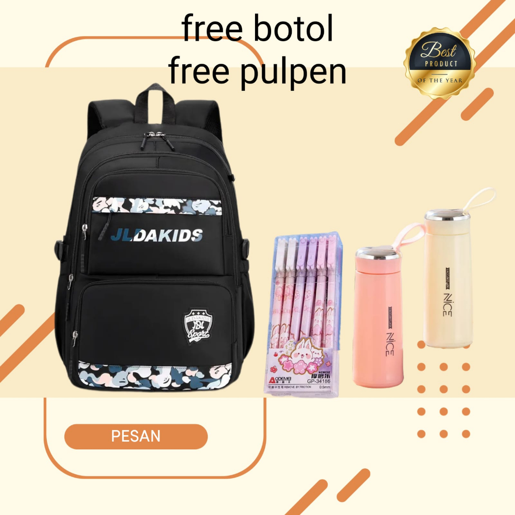 2023 Tas Punggung Ransel Wanita Import Backpack Cewek Impor (1 KG MUAT 2) JLD KIDS  FREE BOTOL