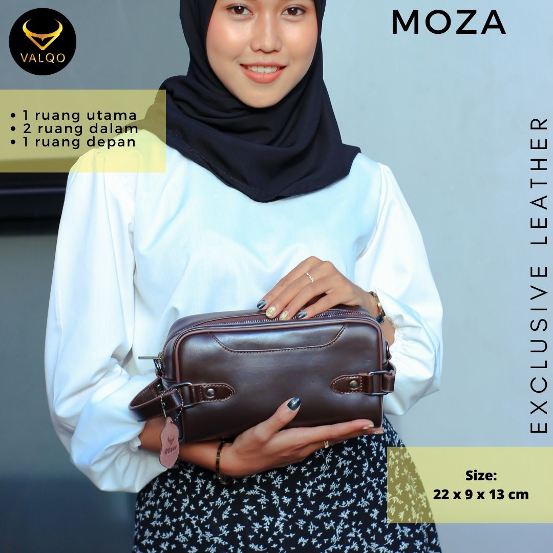 [VALQO] MOZA Handbag Kulit Sapi Pouch Kulit Clutch Kulit Tas Tangan Kulit Wanita Pria