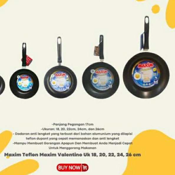 MAXIM VALENTINO Panci Frypan Wajan Teflon 26cm++++