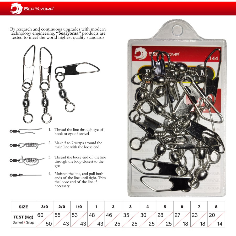 Searyoma Snap Swivel / Kili kili2 Peniti 144 Ukuran Besar Laut Danau