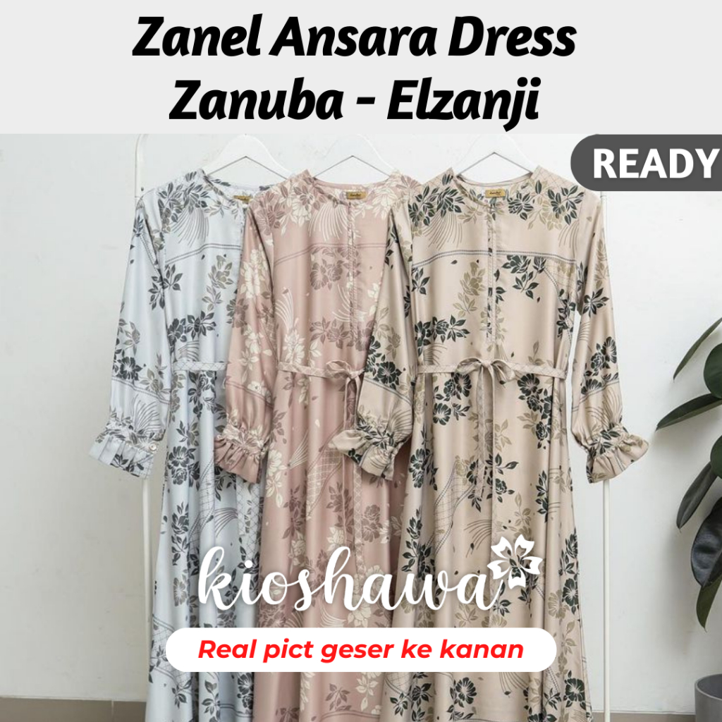 Zanel Ansara Dress Zanuba Hijab KiosHawa Elzanji Koko Kemko Gamis Sarimbit Couple Terbaru Edisi Idul
