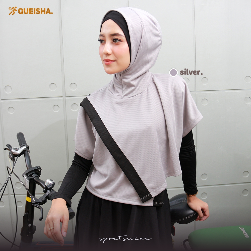 Queisha Sportwear l Olahraga Muslimah l Hoodie Wanita l Sportwear Zaneva l Olahraga Lari Bersepeda Workout Jogging Baju Renang