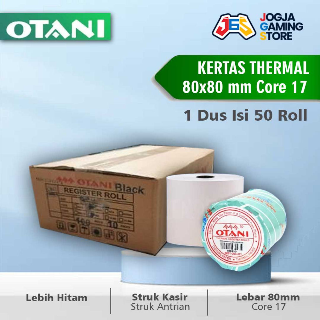 

Kertas Thermal Struk Kasir OTANI 80x80 mm Core 17 - 1 dus Isi 50 Roll