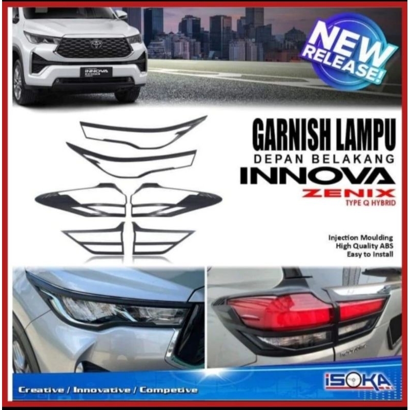 paket garnis depan dan belakang innova zenix black doff