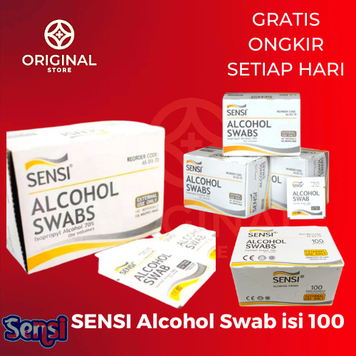 Alkohol Swab / Tissue Alkohol Pembersih / Alcohol Swabs SENSI isi 100