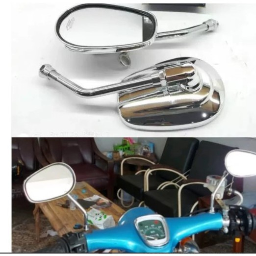 SPION HD OVAL CROM / SPION RETRO CLASSIC KLASIK HONDA CB GL MEGAPRO TIGER SCOOPY BEAT VARIO ALL HONDA SPORTSDAY