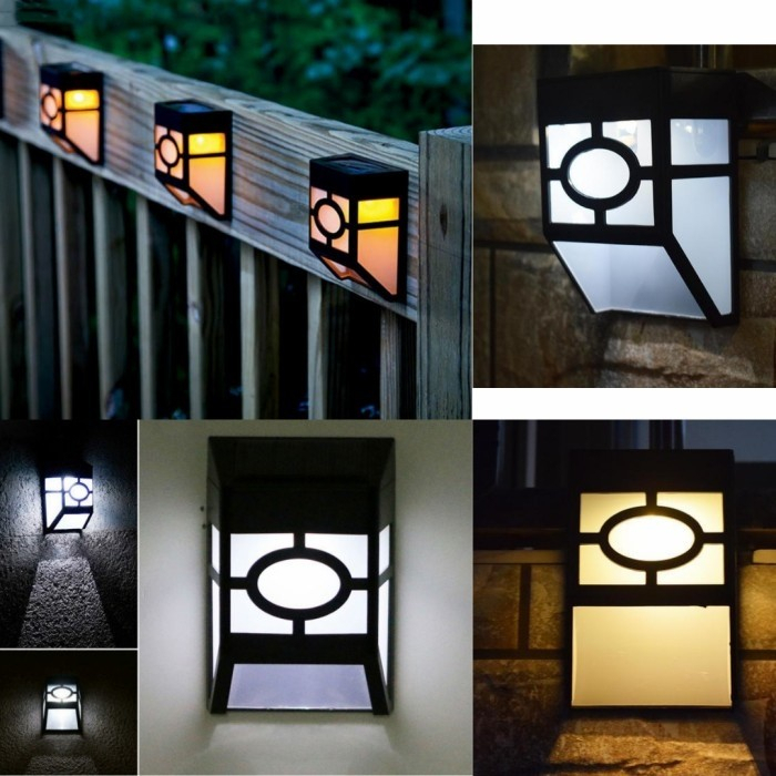 S02-Lampu Dinding Wall Lamp Persegi Minimalis Tenaga Surya Outdoor