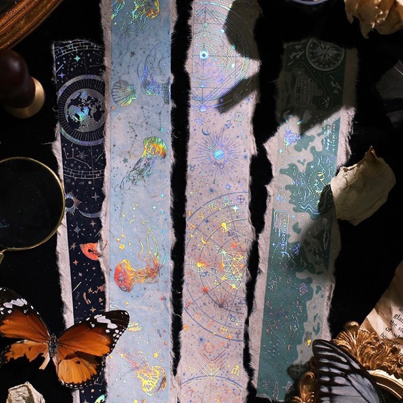 

(READY) HOLOGRAPHIC WASHI TAPE MAGICAL | diy hologram planet witch vintage retro ocean sea snow snowflakes salju butterlfy planet sky horoscope astrology selotip foil masking journal journaling bujo scrapbook deco dekorasi lucu unik premium diary hiasan