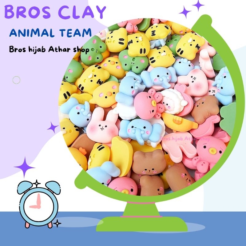 ATHAR SHOP - 12PCS Pin Dagu Bros Clay Resin Mini Peniti Kecil Imut Karakter Anak Lucu Warna Warni Untuk Hijab Bross Jilbab Astronot Beruang Bunga Harga Murah Grosir COD