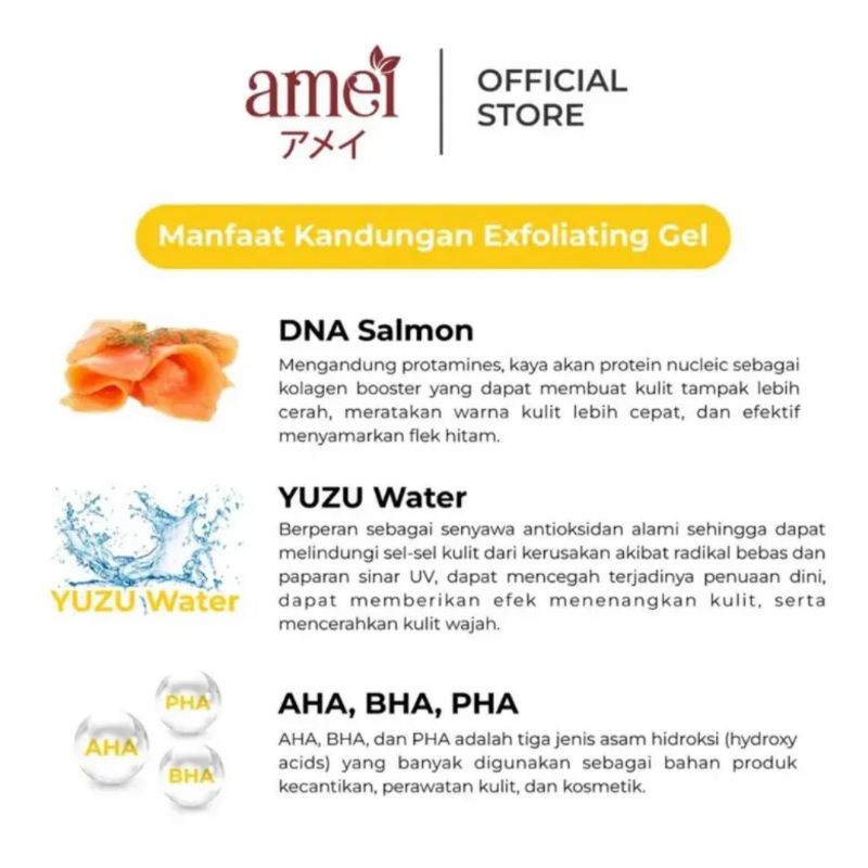 AMEI BRIGHTENING EXFOLIATING GEL DNA SALMON PEMUTIH WAJAH