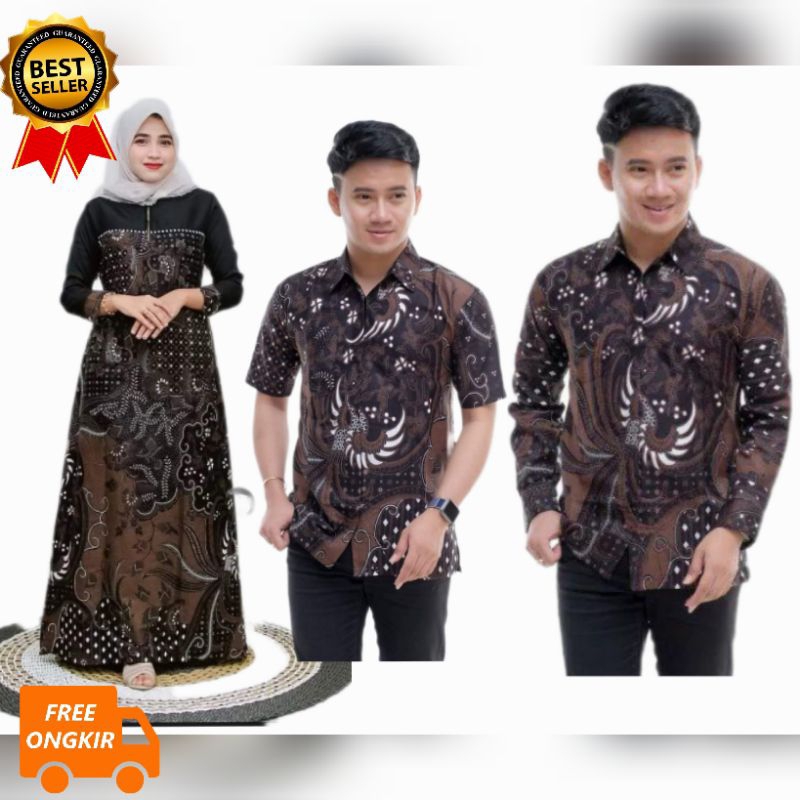 Gamis batik - gamis batik terbaru - gamis batik kombinasi - batik couple - batik kapelan - batik sar