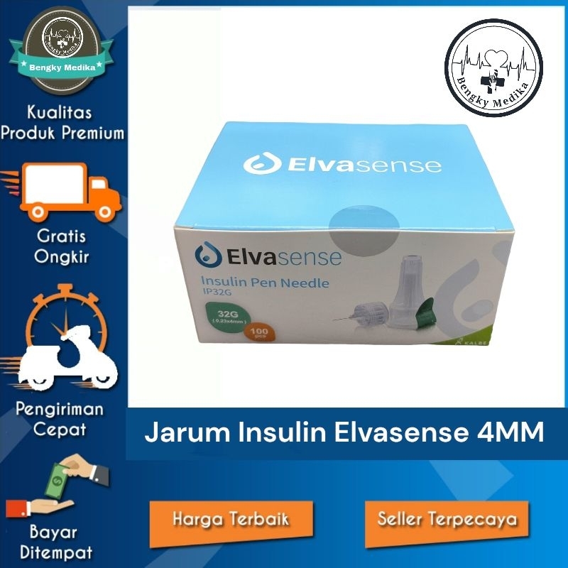 Jarum Insulin Elvasense 4mm  Pen Needle Elvasense 4MM