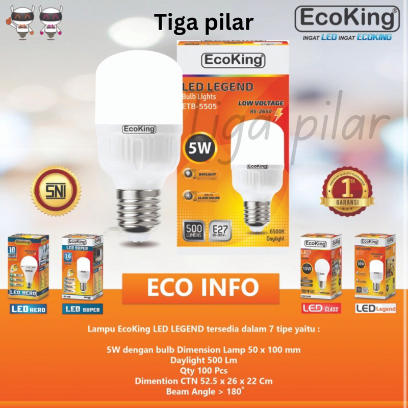 Lampu Ecoking LED 5 watt - 50 watt