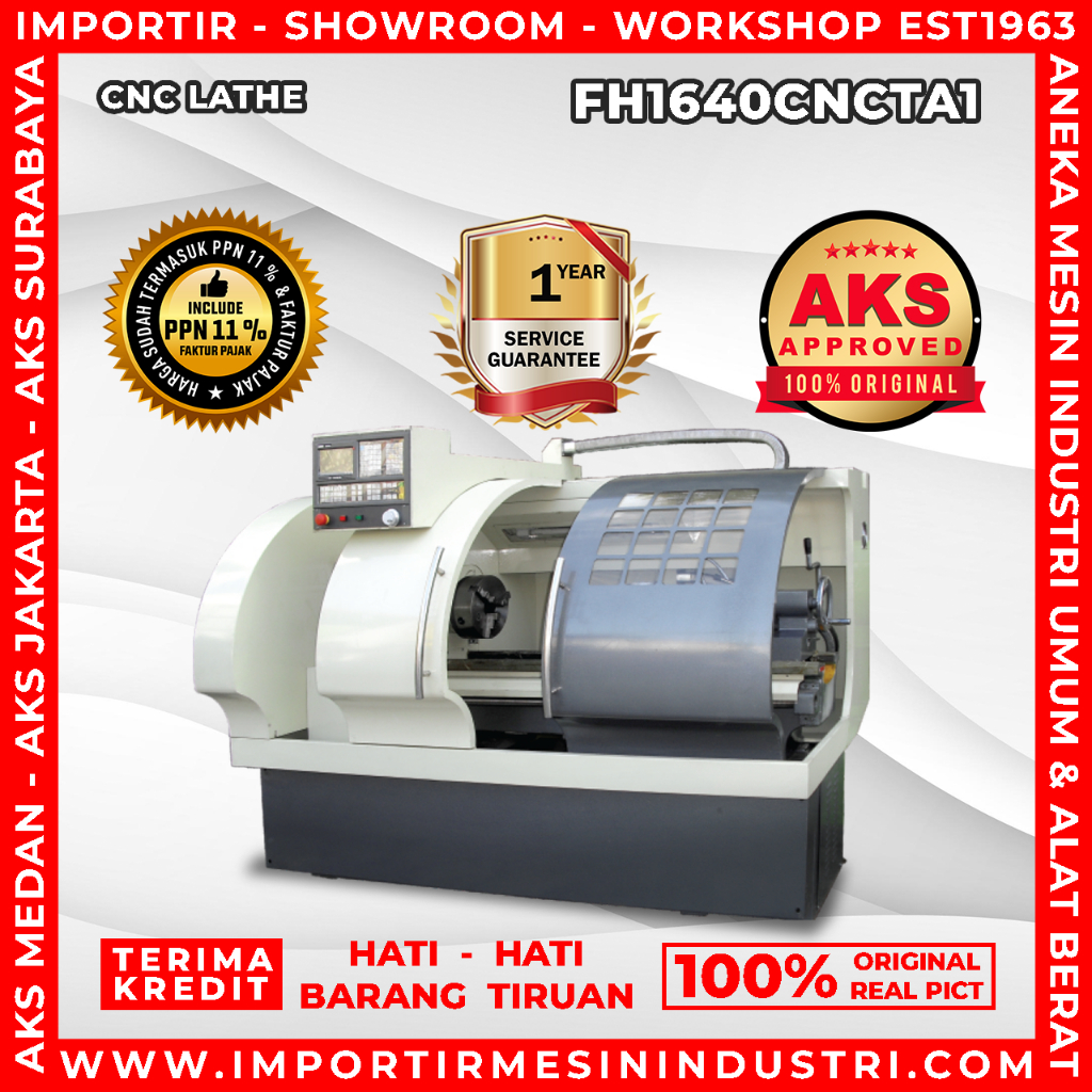 Mesin Bubut CNC Plat Besi Turret CNC Lathe Machine FH1640CNCTA1