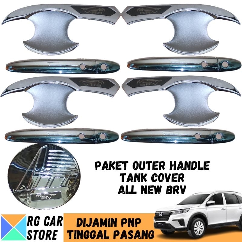 PAKET OUTER HANDLE TANK COVER BRV 2022-2023 CHROME DIJAMIN PNP TINGGAL PASANG BERKUALITAS
