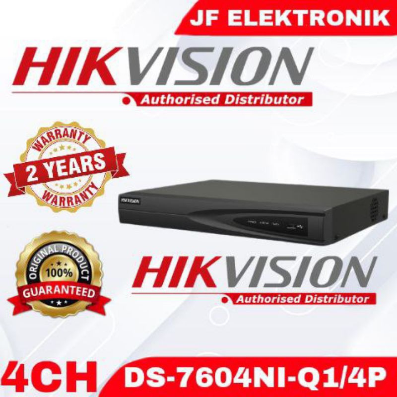 NVR HIKVISION 4 CHANNEL PoE DS-7604NI-Q1/4P HDMI IP TO 4K 8MP