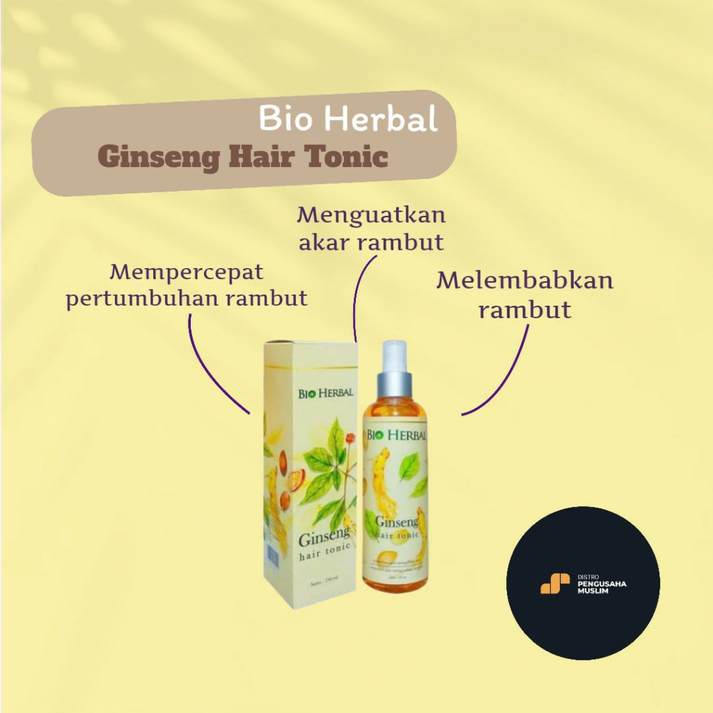 Bio Herbal Ginseng Hair Tonic Original BPOM 250ml Menguatkan Akar Rambut