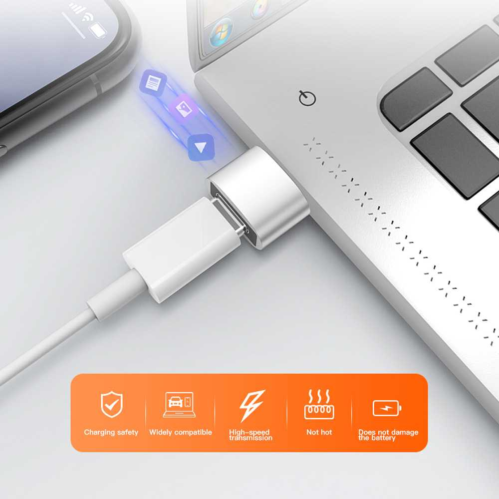 Adapter Converter Charger USB Type C to USB Male OTG for iPhone Adaptor Carger Smartphone Fast Charging Berkualitas