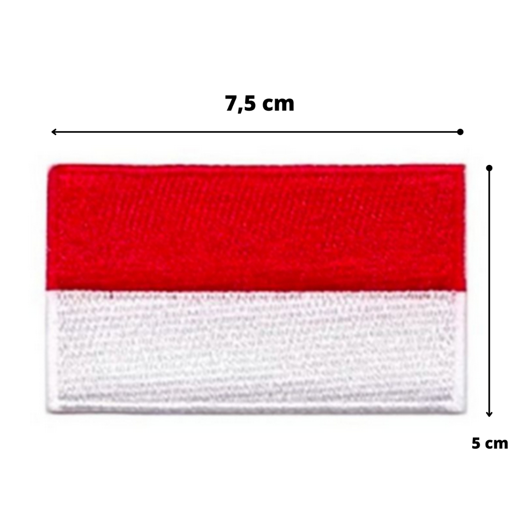 Bordir Tempel Velcro Logo Bendera Merah Putih Patch Badge Bet Emblem Bordir Tempel Velcro BISA COD