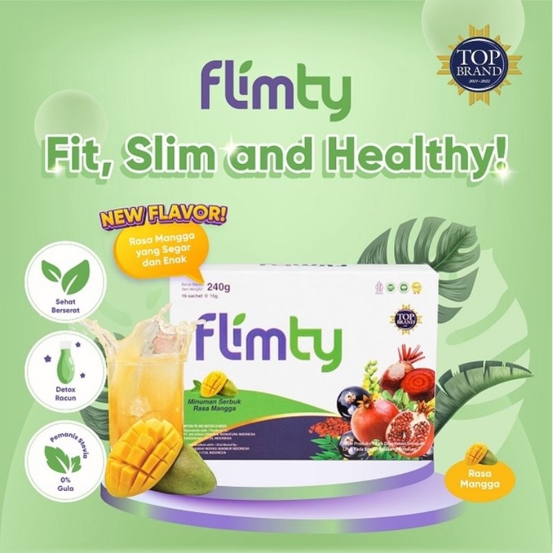 FLIMTY Fiber 1 Box Isi 16 Sachet Antioksidan - Rasa Mangga