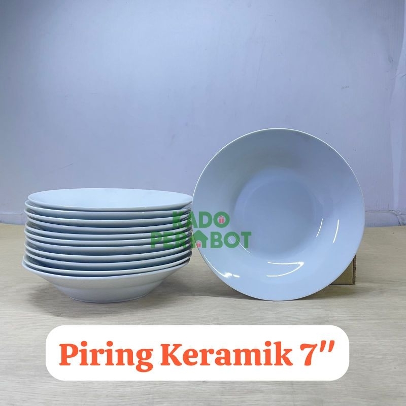 piring keramik polos 7inch - piring lauk polos - piring keramik