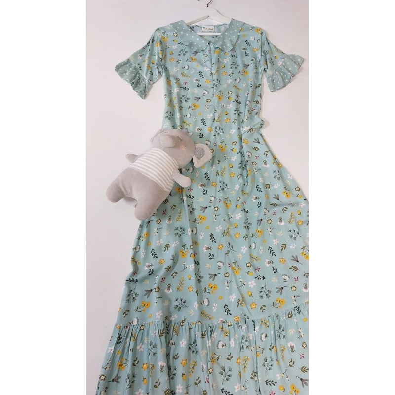 Home dress Daster Katun Rayon Viscose Premium Busui Corla Mint