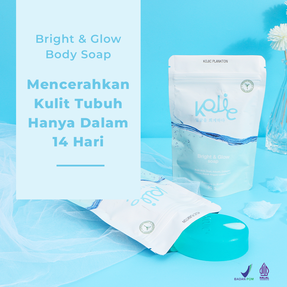 (KEMASAN BARU) Kojic Plankton Sabun Cuci Muka Wajah Glowing Pemutih Wajah Berjerawat Kojic Plankton Bright &amp; Glow Face Soap