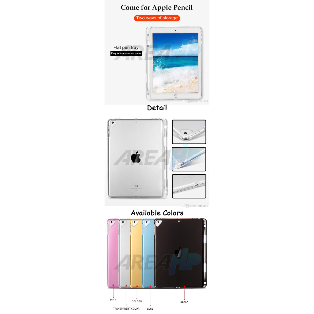 Jelly Soft TPU Ultrathin Clear Case Casing Cover with Apple Pencil Slot iPad Mini 6 8.3 2021