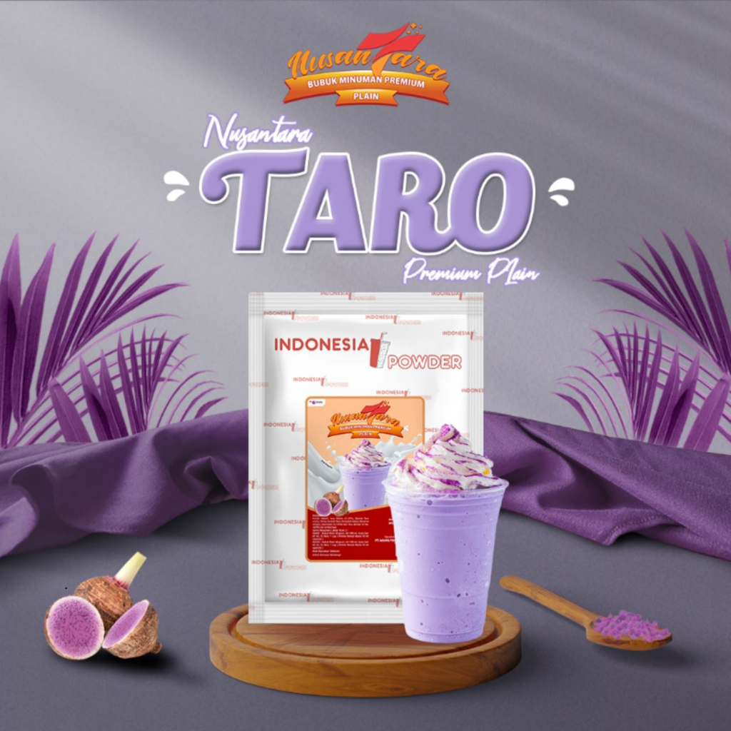 

NUSANTARA Bubuk Minuman Plain Rasa Taro Tanpa Gula 1 Kg & 500 Gram Indonesia Powder