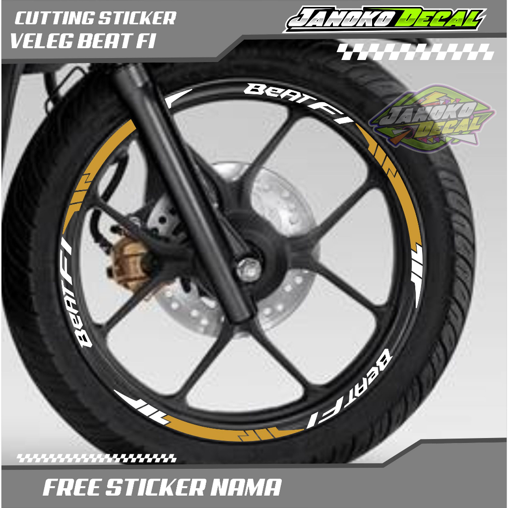 STICKER REFLEKTIF RODA MOTOR BEAT FI -  AKSESORIS STIKER CUTTING VELG RODA BAN BEAT FI