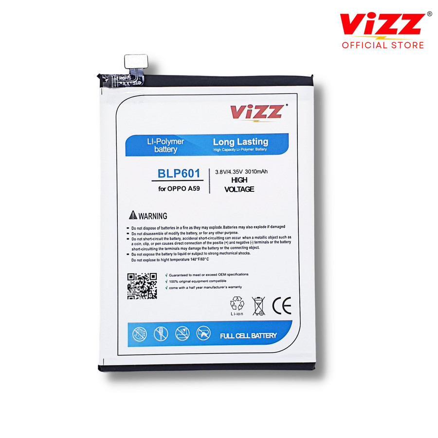 Vizz Baterai Double Power OPPO BLP601/A59/F1S Original