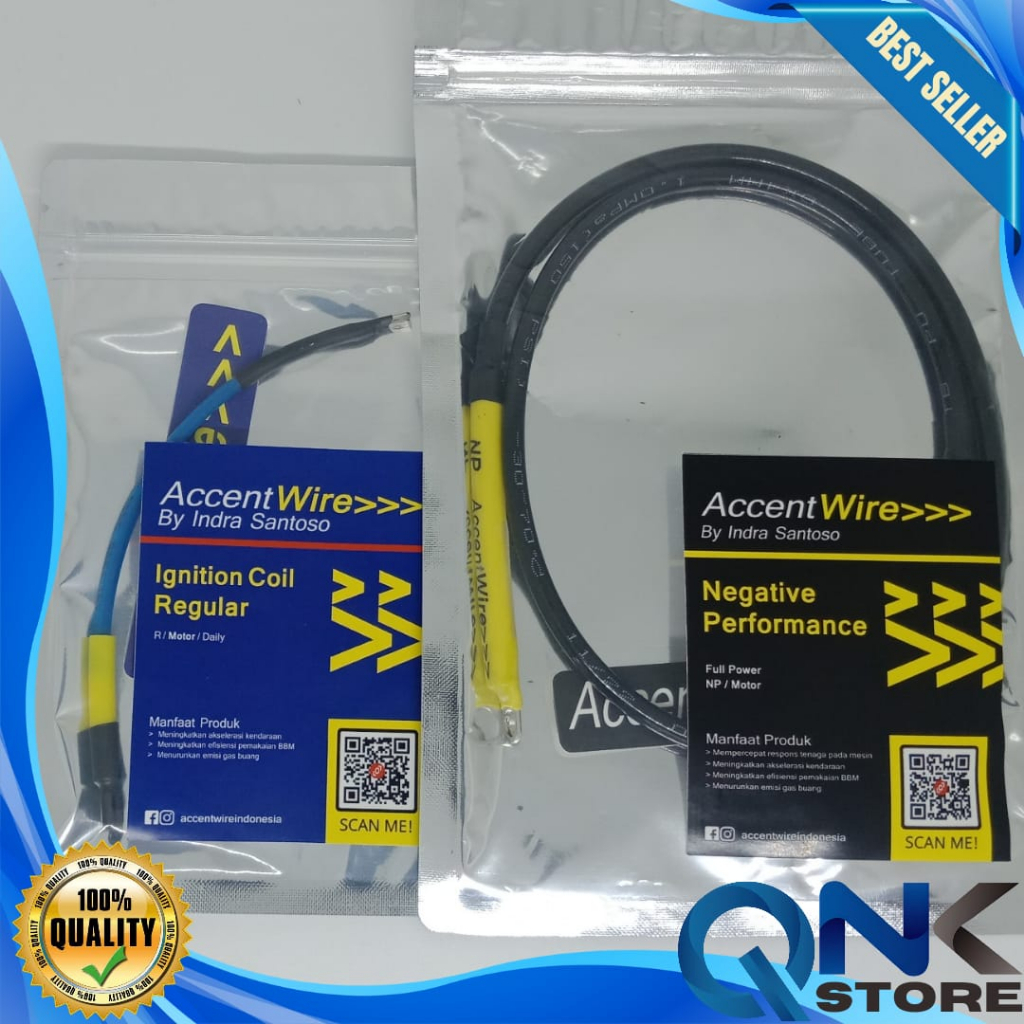 Accent Wire Regular 1 Set Koil Booster Blue Series Dan Kabel Negatif Motor Kabel Setan