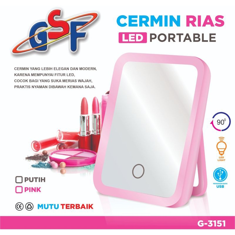 Cermin lipat LED gsf G 3151 free dus packing agar aman