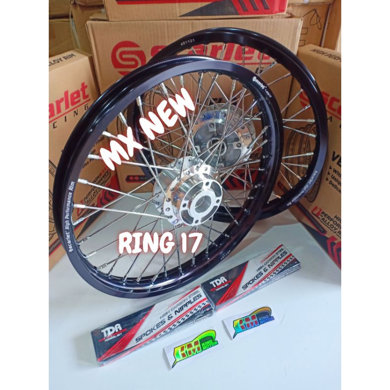 Velg Jari Jari Ring 17 140 X 160 Merk Scarlet Racing Jari2 TDR  Untuk Motor MX NEW Satu Set Sepasang