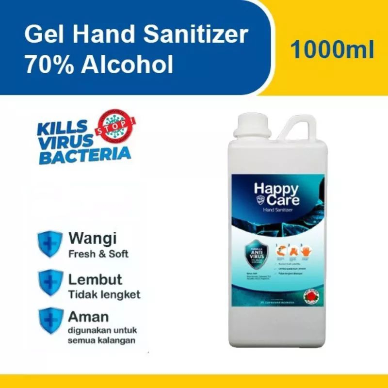 HAND SANITIZER CAIR COMBO 500ML + 1 LITER HAPPY CARE / HAND SANITIZER LIQUID / HAND SANITIZER