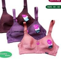 Bh lutty sport bra kancing 2 tanpa busa tanpa kawat / bh sport lutty kait 2