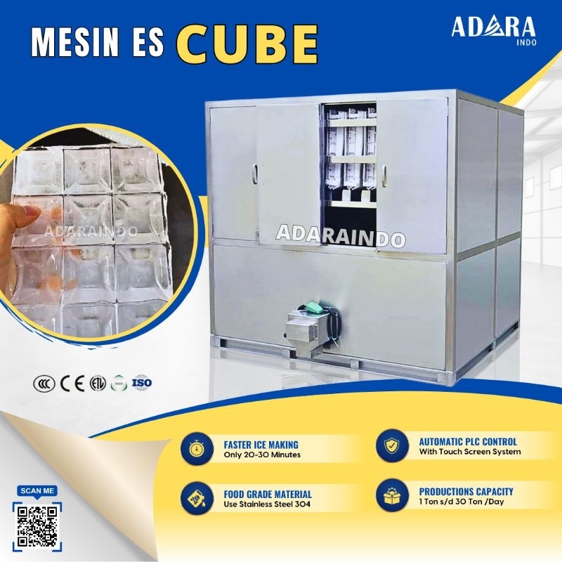 Mesin Es Cube Kristal 2 Ton per hari