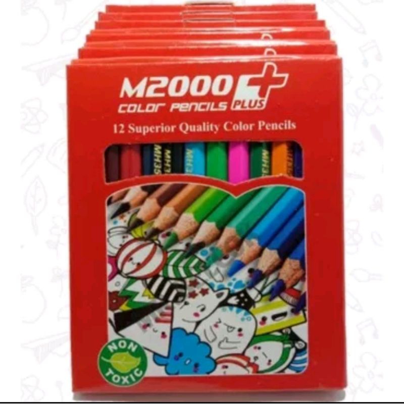 Pensil ATK warna m2000 (Pendek) isi 12