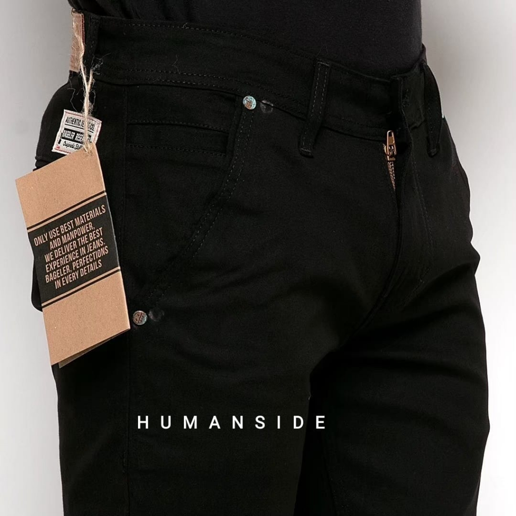 HUMAN SIDE - Celana Panjang Chino Slim Fit Hitam