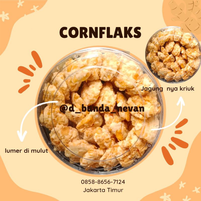 

KUE KERING KUE LEBARAN CEMILAN " CORN FLAKS" JAGUNG 500g