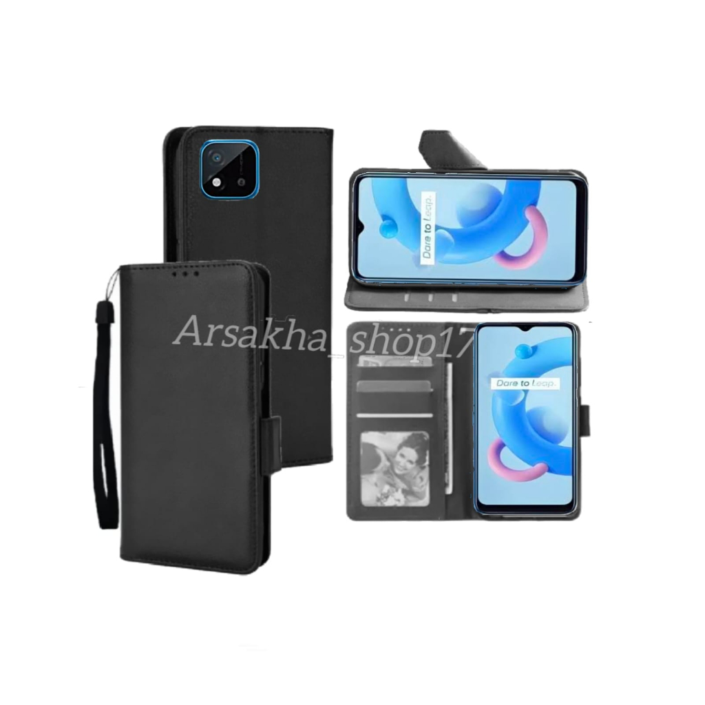 Case Dompet For REALME C20/REALME C11 2021 Flip Cover Leather Premium Casing HP